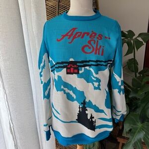 NWT jacket hub Blue‎ Après Ski Sweater Falling for Christmas